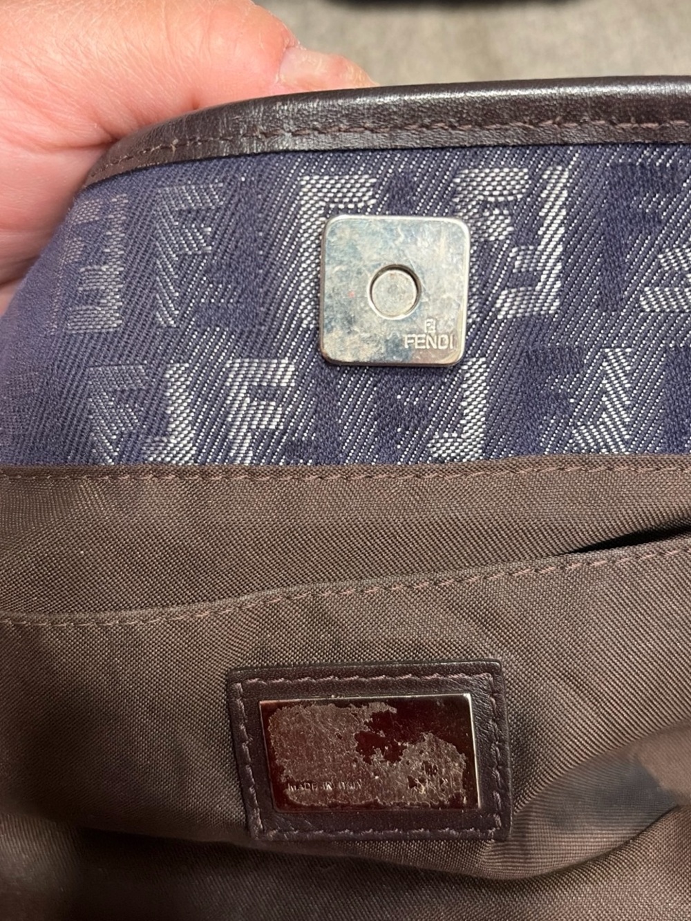Fendi Navy Monogram Tote - Picture 9 of 9